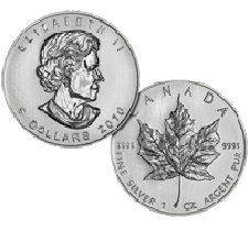 Silver Canadian Maple Leaf